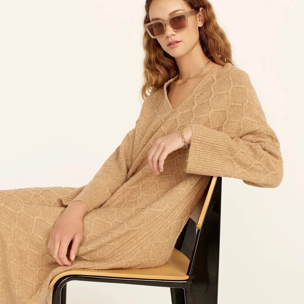 J.Crew Cable-knit stretch-wool sweater-dress